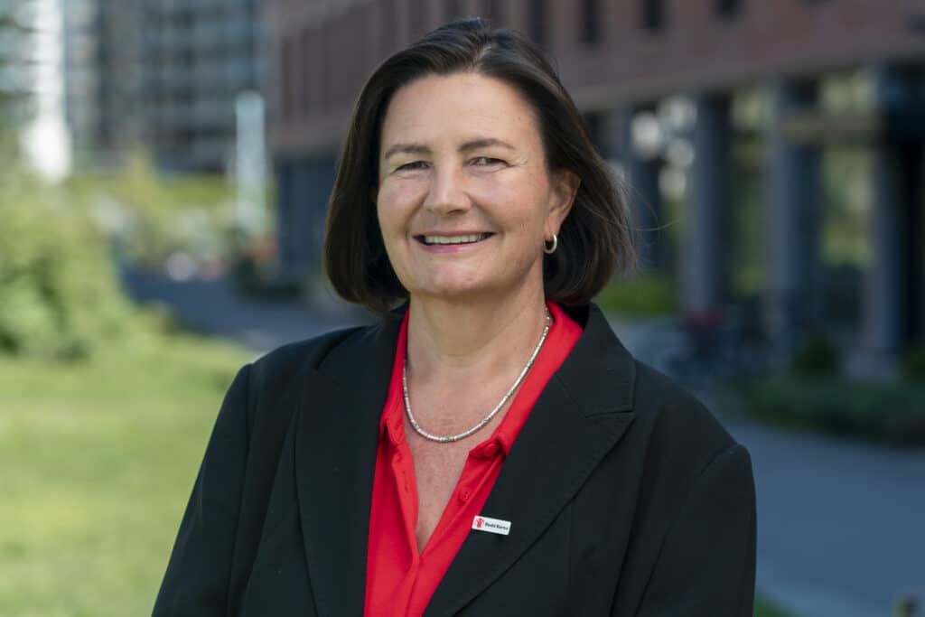 Pressefotografi av Henriette Westhrin, generalsekretær i Redd Barna.