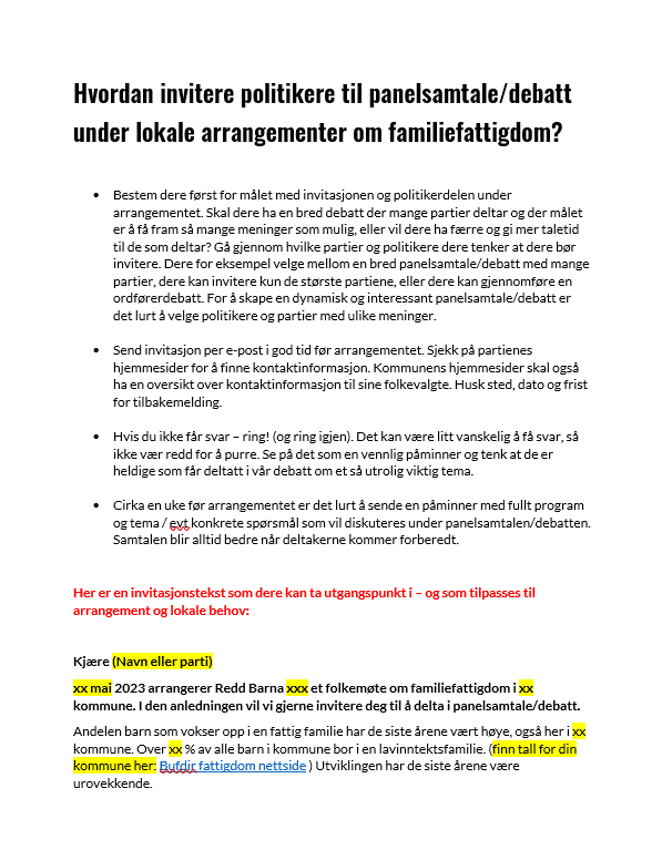 Invitasjon til politikere