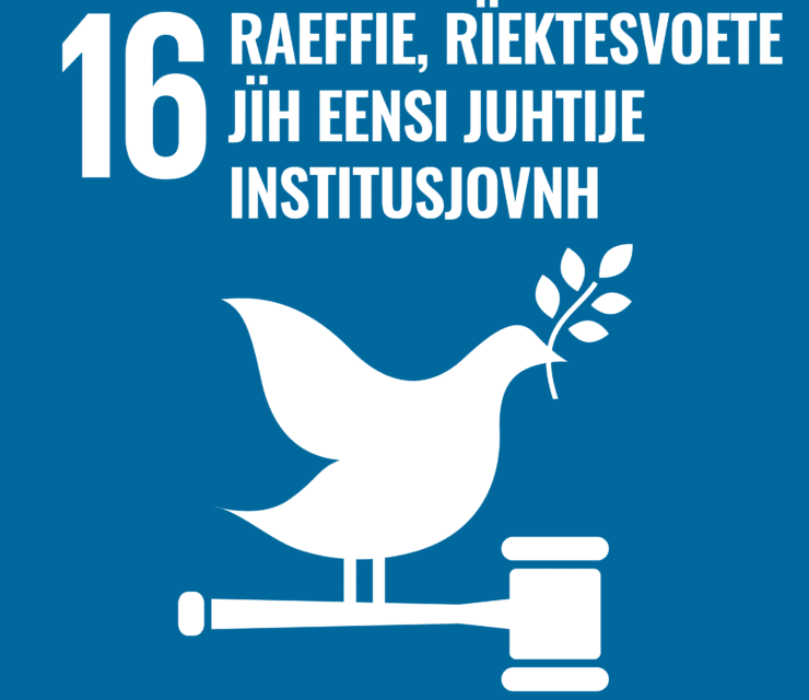 16. Ulmie: Raeffies jïh feerhmeles seabradahkh eevtjedhjuktie nænnoes evtiedimmiem hoksedh, jïh gaajhkeshdovnesh reaktavaarjelimmiem utnieh, jïh institusjovnhtseegkedh mah hijvenlaakan juhtieh, dïedtem vaeltieh jïh leahfeerhmeles gaajhkine daltesinie
